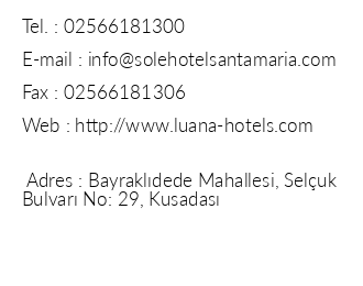 Luana Hotels Santa Maria iletiim bilgileri